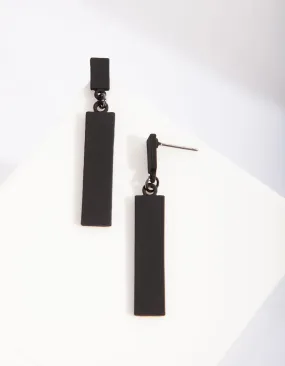 Black Geometric Coated Drop Earrings