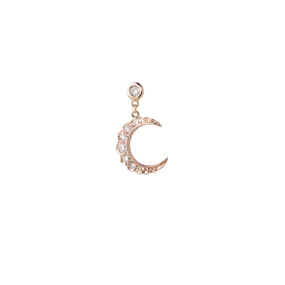 DIAMOND CRESCENT DROP EARRING