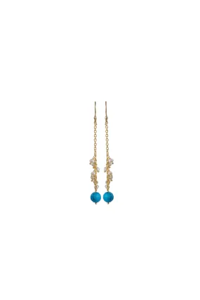 Drop Earrings with Pearl and Turquoise