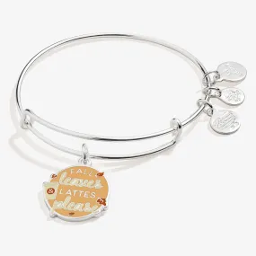 'Fall Leaves and Lattes Please' Charm Bangle Bracelet