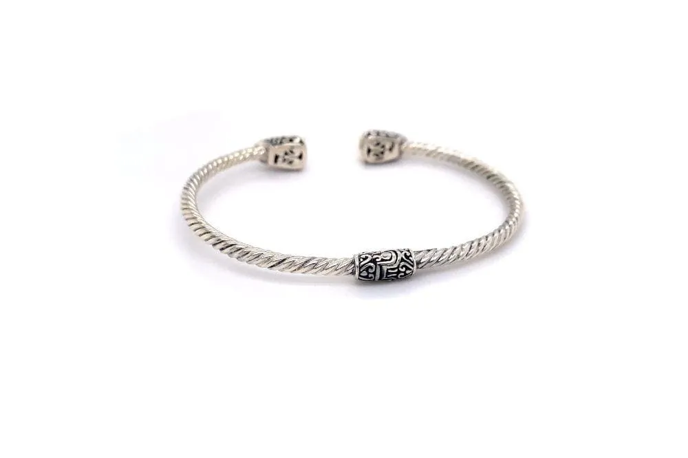 Gemma Bangle- Silver And Gold