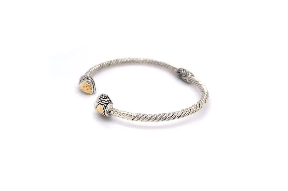 Gemma Bangle- Silver And Gold