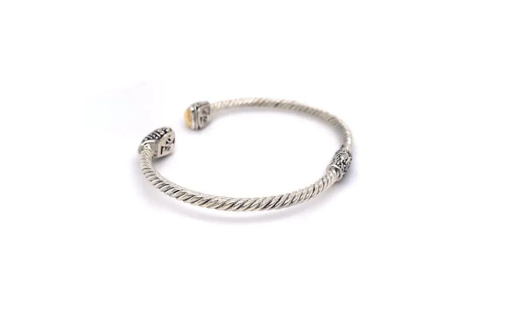 Gemma Bangle- Silver And Gold