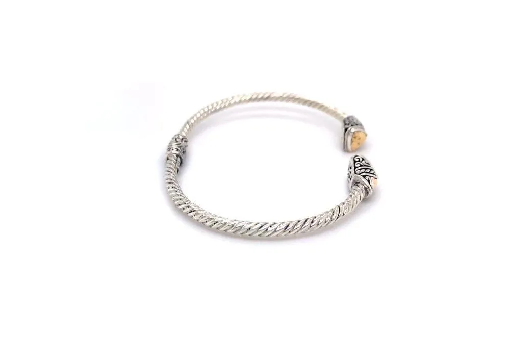 Gemma Bangle- Silver And Gold