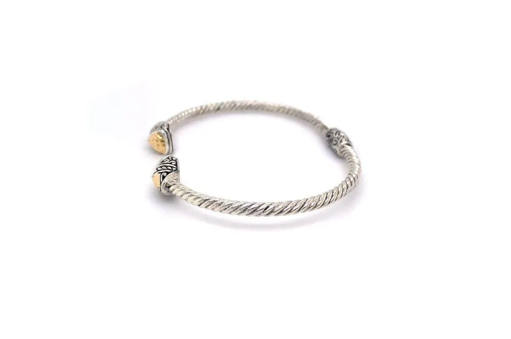 Gemma Bangle- Silver And Gold