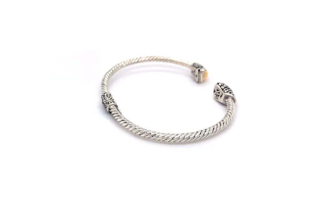 Gemma Bangle- Silver And Gold