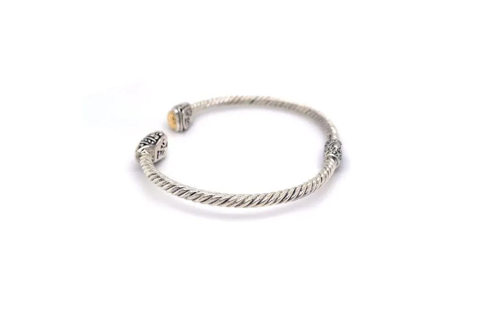 Gemma Bangle- Silver And Gold