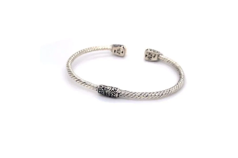 Gemma Bangle- Silver And Gold