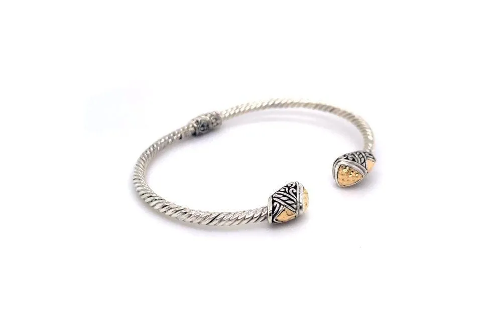 Gemma Bangle- Silver And Gold