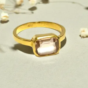 Hailey Citrine Square Stone Ring