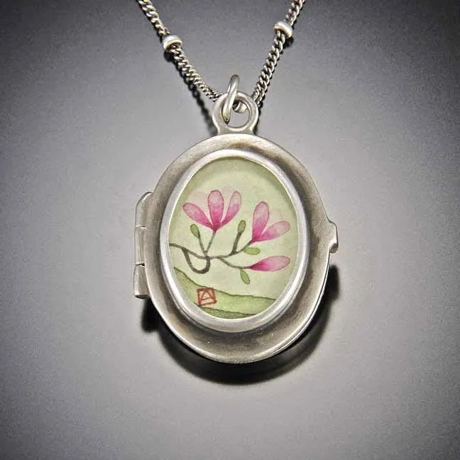 Magnolia Locket Necklace