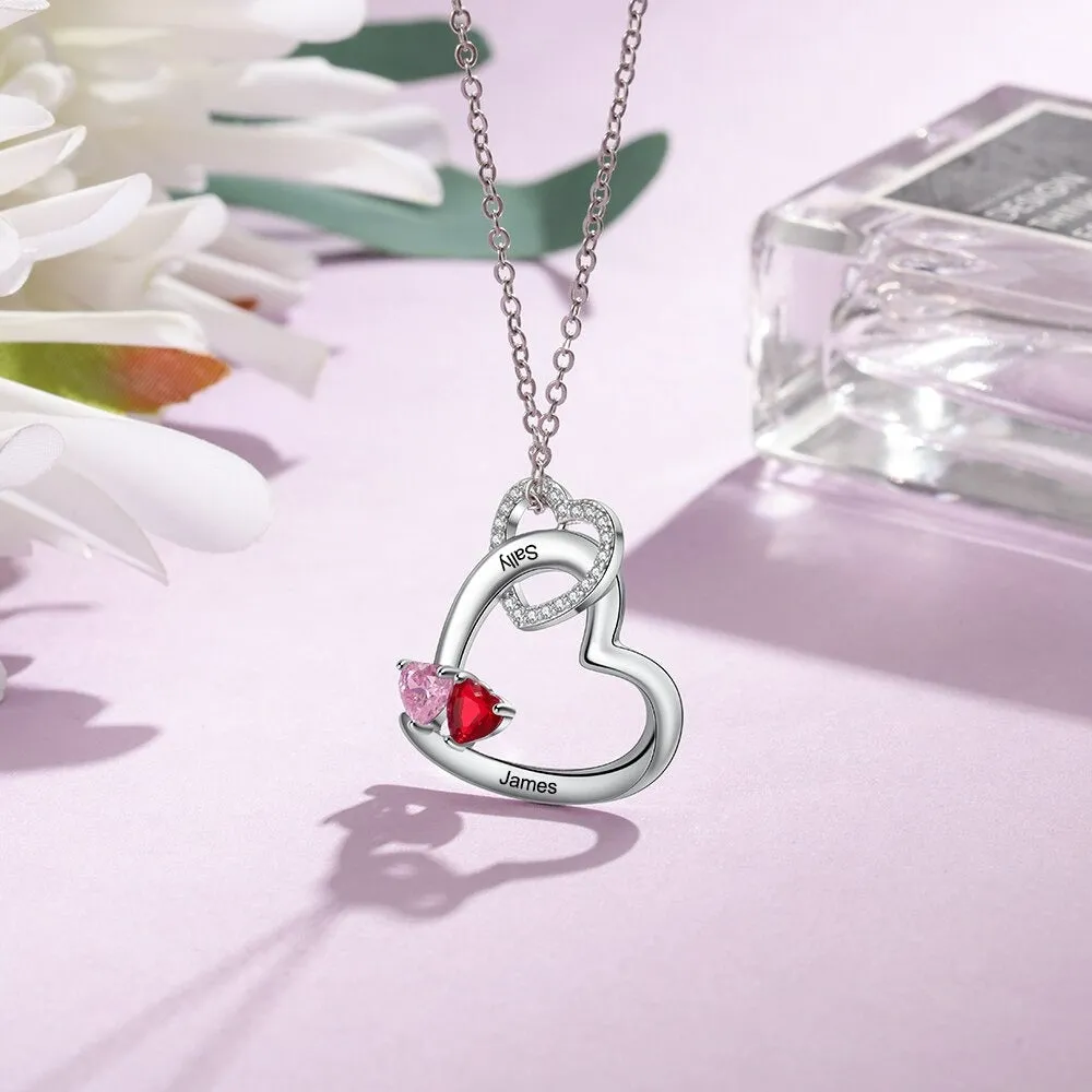 Personalized Birthstone Heart Pendant