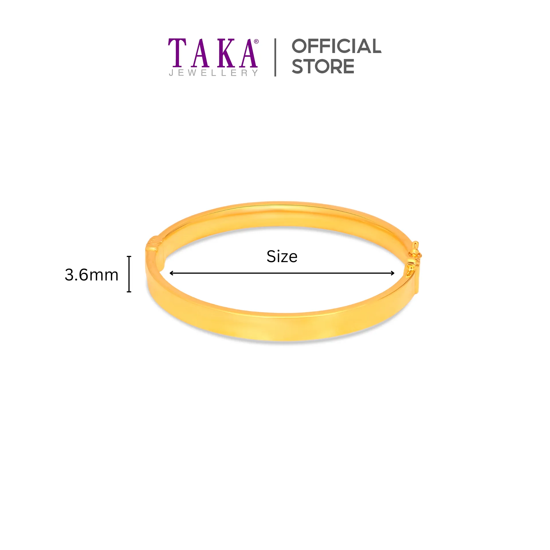 TAKA Jewellery 916 Gold Classic Bangle